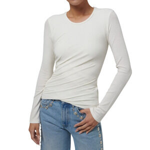 The Line by K Tera Long Sleeve T-Shirt Crew Neck Top Size Large White